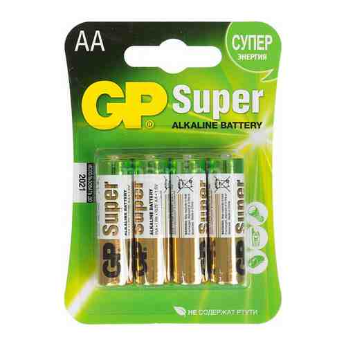 Батарейка GP 15A (LR6) 4 штуки Super Alkaline AA