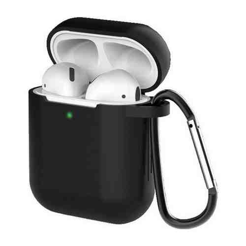 Чехол для наушников Eva для Apple AirPods 1/2 с карабином - Черный (CBAP40B)