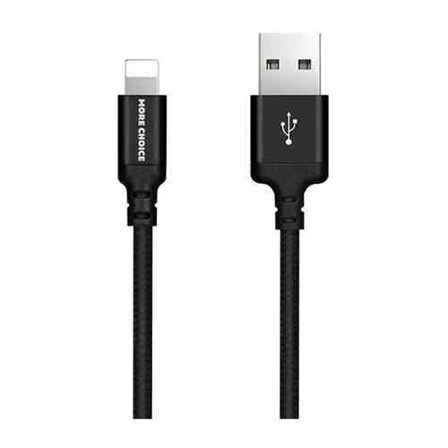 Дата-кабель MoreChoice USB 2.1A для Lightning 8-pin K12i нейлон 1м (Black)