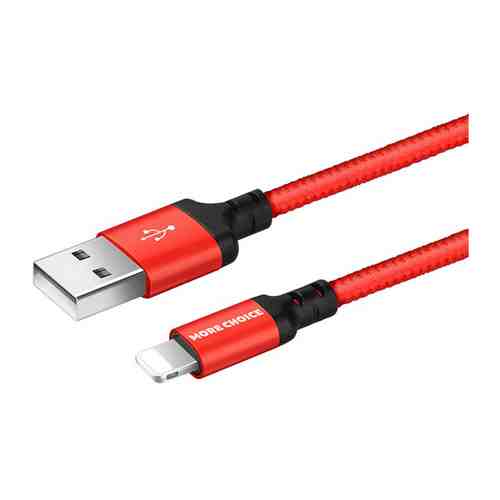 Дата-кабель MoreChoice USB 2.1A для Lightning 8-pin K12i нейлон 1м (Red Black)