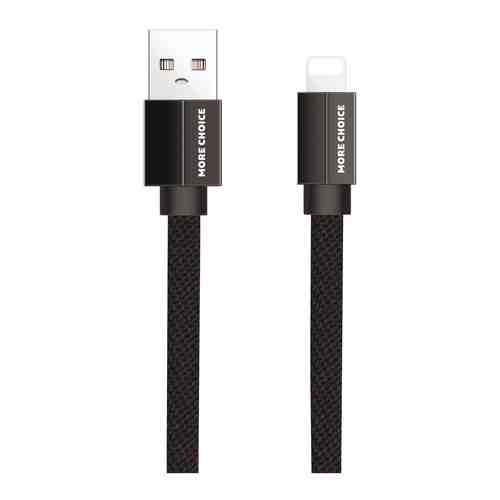 Дата-кабель MoreChoice USB 2.1A для micro плоский USB K20m нейлон 1м (Black)