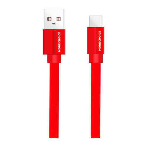 Дата-кабель MoreChoice USB 2.1A для Type-C плоский K20a нейлон 1м (Red)