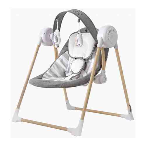 Электрокачели Amarobaby WOODEN SWING серый AB20-22WOOD/11