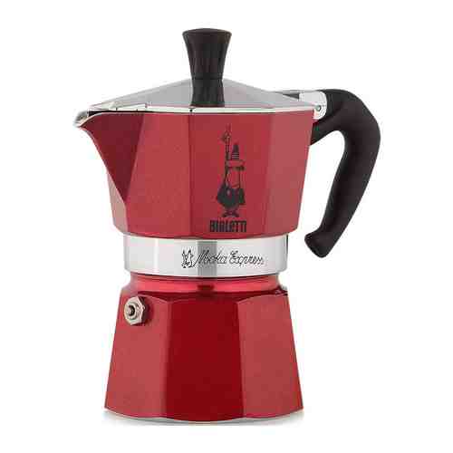 Гейзерная кофеварка Bialetti Moka Express Red 3 порции 0004942/NP