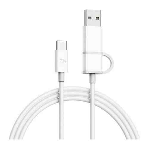 Кабель 2 in 1 Zmi USB Type-C/Type-C 100см (AL311) техпак белый