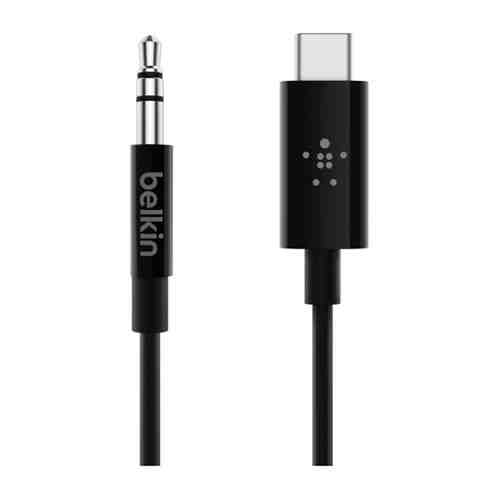 Кабель Belkin USB-C/Jack 3.5 папа 0 9 м черный (F7U079bt03-BLK)