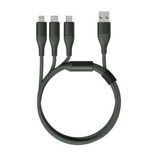 Кабель Solove 3 in 1 USB Lightning/Micro/Type-C 120 см 5V 2 4А нейлоновая ткань D3 8мм Защитный ЧИП (DW