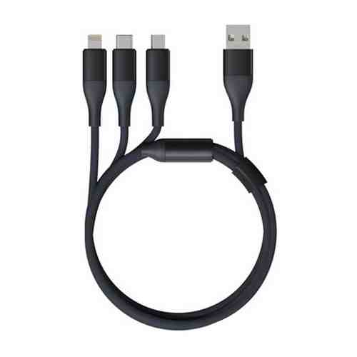 Кабель Solove (Mi) 3 in 1 USB Lightning/Micro/Type-C 120 см 5V 2 4А нейлоновая ткань D3 8мм Защитный ЧИП (D