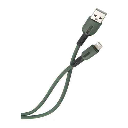 Кабель Usams SJ431 USB - Lightning с индикатором (1 м) силиконовый темно-зеленый (SJ431USB02)