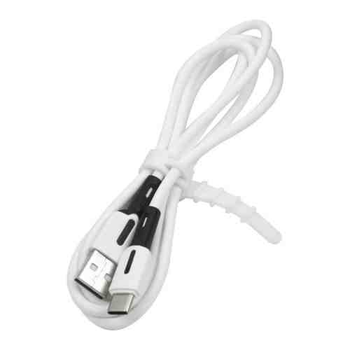 Кабель Usams SJ433 USB - Type-C с индикатором (1 м) силиконовый белый (SJ433USB01)