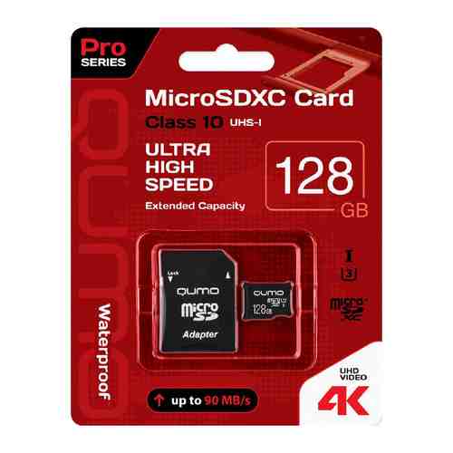 Карта памяти QUMO MicroSDXC 128 GB UHS-I U3 Pro