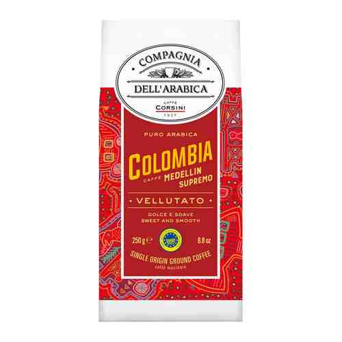 Кофе молотый Compagnia Dell'Arabica Puro Arabica Colombia Medellin Supremo (250г) к/п