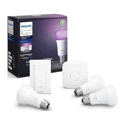 Комплект умных ламп Philips Hue Starter Kit E27 Color (929002216825)