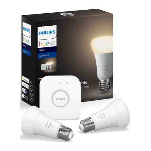 Комплект умных ламп Philips Hue Starter Kit E27 White 2шт с блоком управления (929001821619)