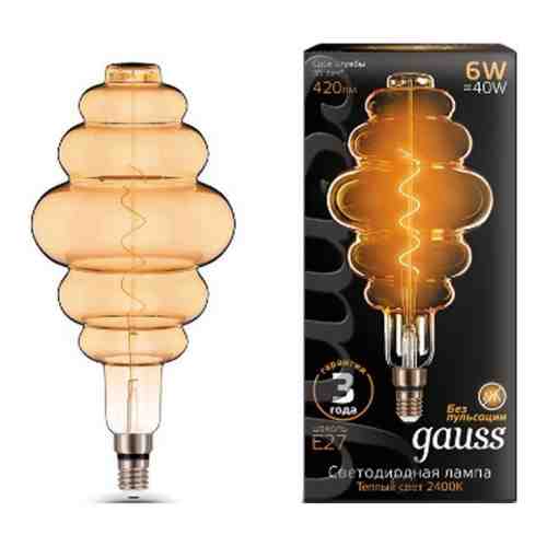 Лампа GAUSS LED Vintage Filament Flexible BD200 6W E27 200*410mm Amber 2400K