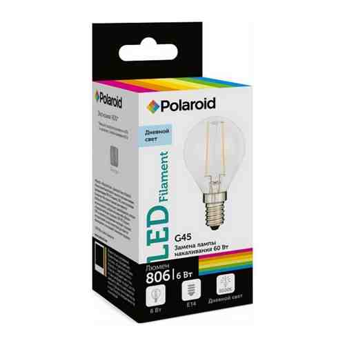 Лампа светодиодная Polaroid 220V FIL G45 6W 6500K E14 806lm