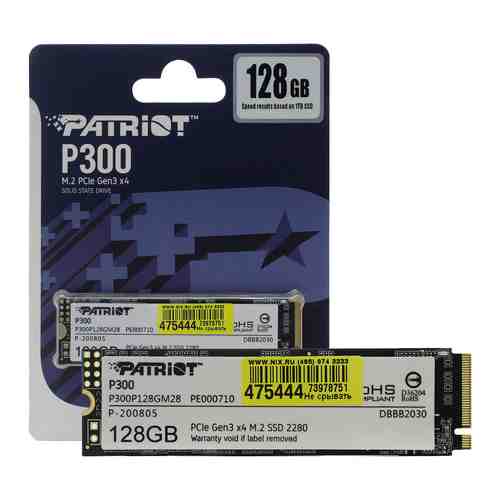 Накопитель SSD Patriot PCI-E x4 128Gb P300P128GM28 P300 M.2 2280