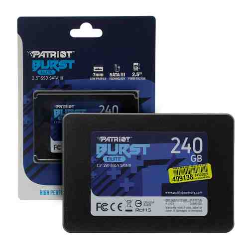 Накопитель SSD Patriot SATA III 240Gb PBE240GS25SSDR Burst Elite 2.5''