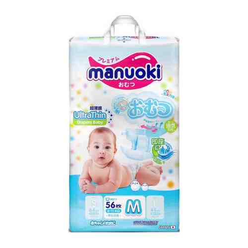 Подгузники Manuoki Ultrathin M 6-11 кг 56 шт JPM 006