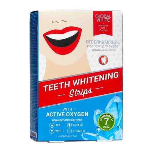 Полоски для отбеливания зубов Global White teeth whitening strips ''7 ДНЕЙ''