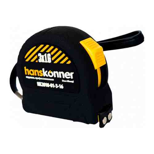 Рулетка Hanskonner HK2010-01-3-16 3x16 2 стопа противоударный корпус SoftTouch мощный магнит