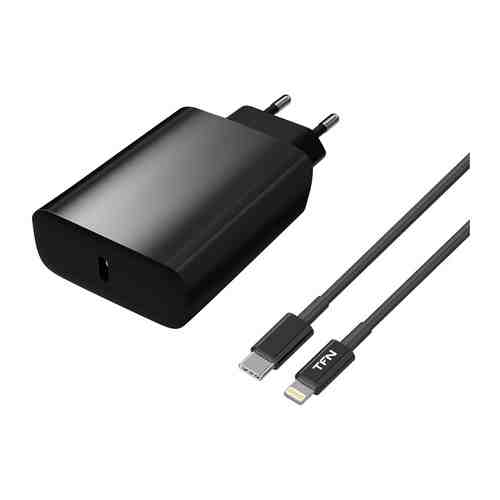 Сетевое з/у + DАТА кабель TFN Type-C PD 20W кабель MFI 8pin black TFN-WC35