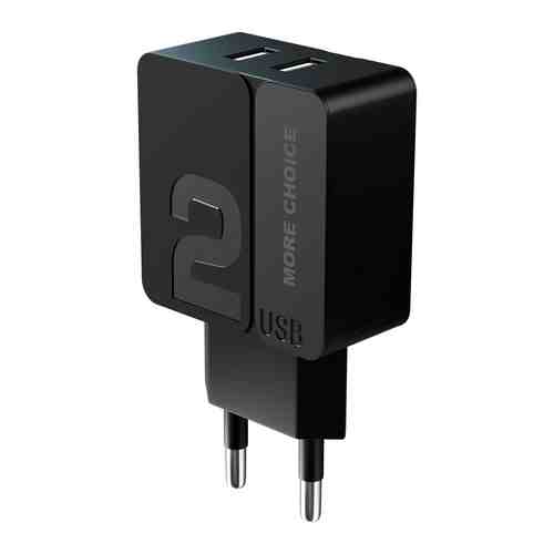 Сетевое ЗУ MoreChoice 2USB 2.4A для Type-C NC46a 1м (Black Black)