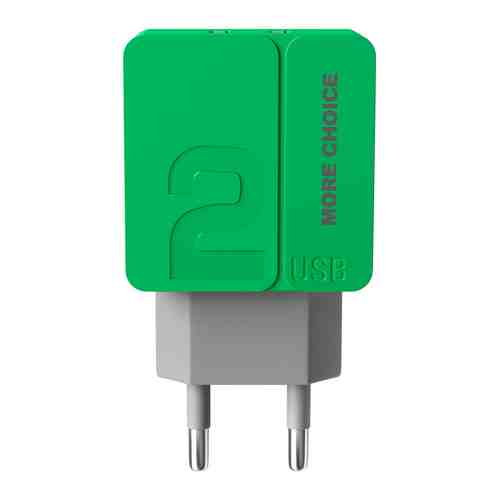 Сетевое ЗУ MoreChoice 2USB 2.4A для Type-C NC46a 1м (Green)