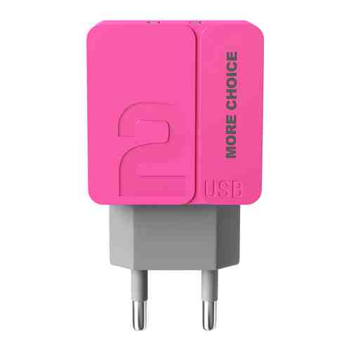 Сетевое ЗУ MoreChoice 2USB 2.4A для Type-C NC46a 1м (Pink)