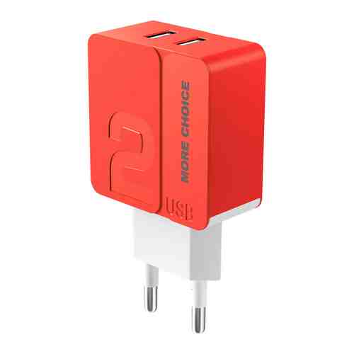 Сетевое ЗУ MoreChoice 2USB 2.4A для Type-C NC46a 1м (Red)