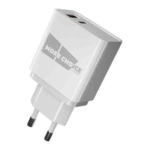 Сетевое ЗУ MoreChoice Smart 2USB 3.0A PD 20W QC3.0 быстрая зарядка для Lighting Type-C NC71Si (White)