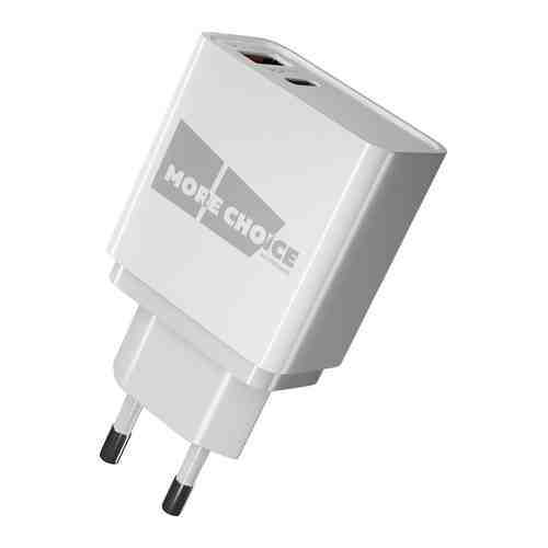 Сетевое ЗУ MoreChoice Smart 2USB 3.0A PD 20W QC3.0 быстрая зарядка для Type-C NC71Sa (White)