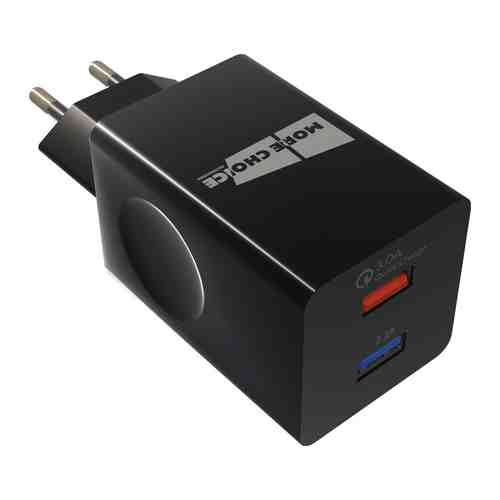 Сетевое ЗУ MoreChoice Smart 2USB 3.0A QC3.0 быстрая зарядка для Lighting 8-pin NC55QCi (Black)