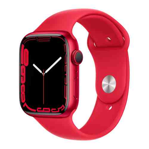 Умные часы Apple Watch Series 7 GPS 45mm (PRODUCT)RED Aluminium Case with (PRODUCT)RED Sport Band (MKN93RU/A)