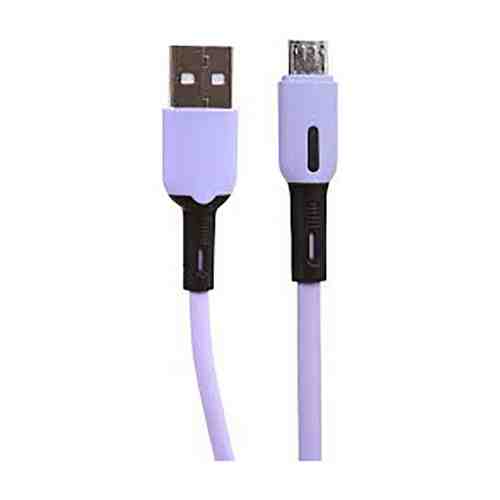 USB кабель Usams SJ432 USB - micro USB с индикатором (1 м) силиконовый фиолетовый (SJ432USB04)