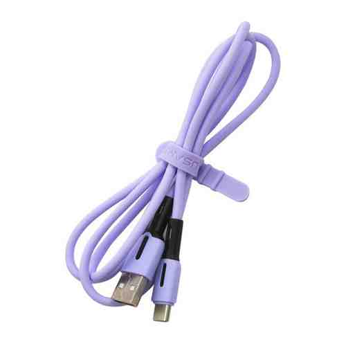 USB кабель Usams USAMS-SJ433 USB - Type-C с индикатором (1 м) силиконовый фиолетовый (SJ433USB04)