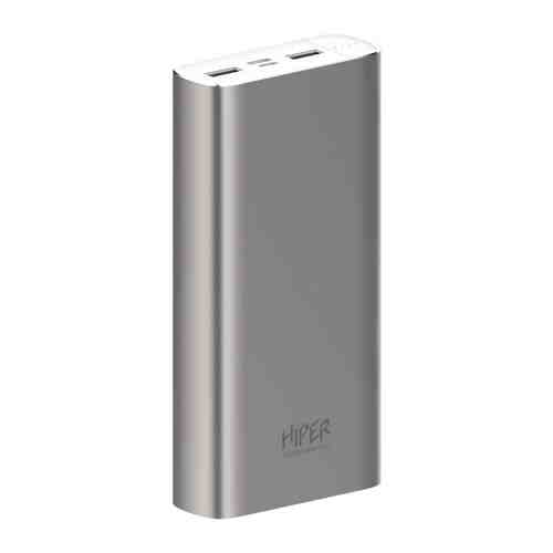 Внешний аккумулятор Hiper METAL 20K 20000mAh 2.1A 2xUSB серебристый (METAL 20K SILVER)