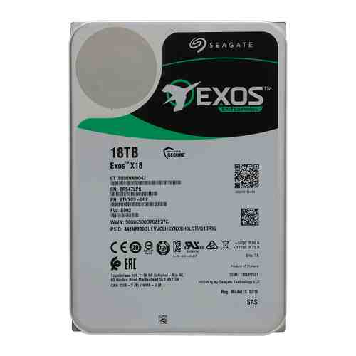 Жесткий диск HDD Seagate Original SAS 3.0 18Tb ST18000NM004J Exos X18 (7200rpm) 256Mb 3.5''