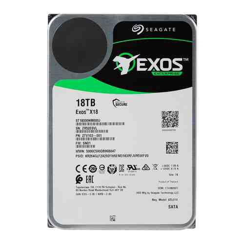 Жесткий диск HDD Seagate Original SATA-III 18Tb ST18000NM000J Exos X18 512E (7200rpm) 256Mb 3.5''