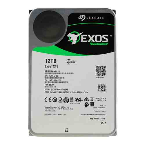 Жесткий диск HDD Seagate Seagate Original SATA-III 12Tb ST12000NM001G Exos X16 512E (7200rpm) 256Mb 3.5''