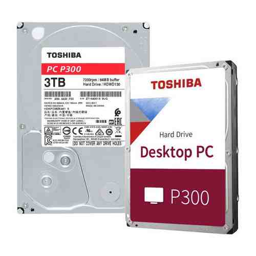 Жесткий диск HDD Toshiba SATA-III 3Tb HDWD130UZSVA P300 (7200rpm) 64Mb 3.5''