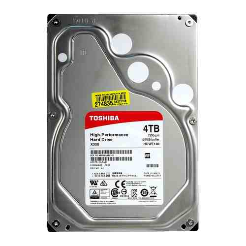 Жесткий диск HDD Toshiba SATA-III 4Tb HDWE140EZSTA X300 (7200rpm) 128Mb 3.5'' Rtl