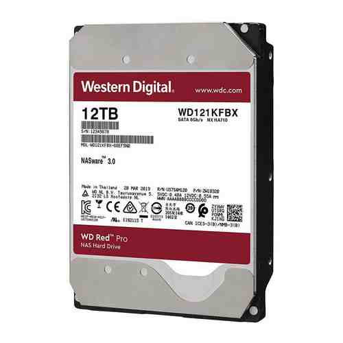 Жесткий диск HDD Western Digital Original SATA-III 12Tb WD121KFBX Red Pro (7200rpm) 256Mb 3.5''