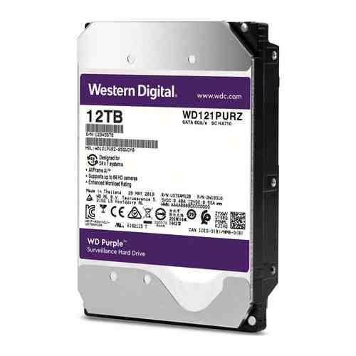 Жесткий диск HDD Western Digital Original SATA-III 12Tb WD121PURP Video Purple Pro (7200rpm) 256Mb 3.5''