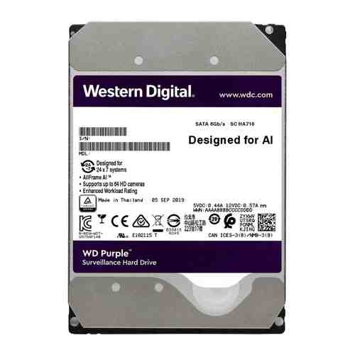 Жесткий диск HDD Western Digital Original SATA-III 14Tb WD141PURP Video Purple Pro (7200rpm) 512Mb 3.5''