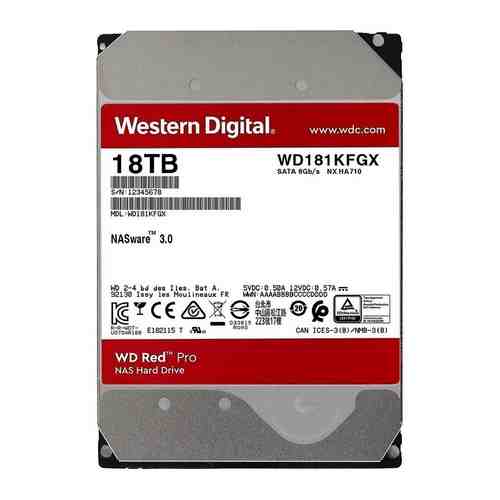 Жесткий диск HDD Western Digital Original SATA-III 18Tb WD181KFGX NAS Red Pro (7200rpm) 512Mb 3.5''