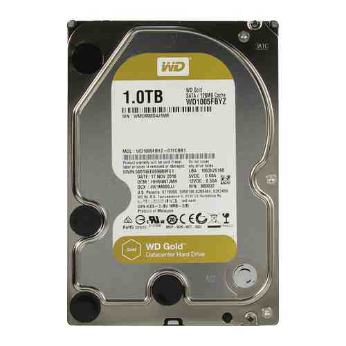 Жесткий диск HDD Western Digital Original SATA-III 1Tb WD1005FBYZ Gold (7200rpm) 128Mb 3.5''