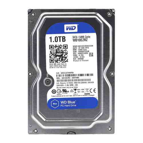 Жесткий диск HDD Western Digital Original SATA-III 1Tb WD10EZRZ Blue (5400rpm) 64Mb 3.5''