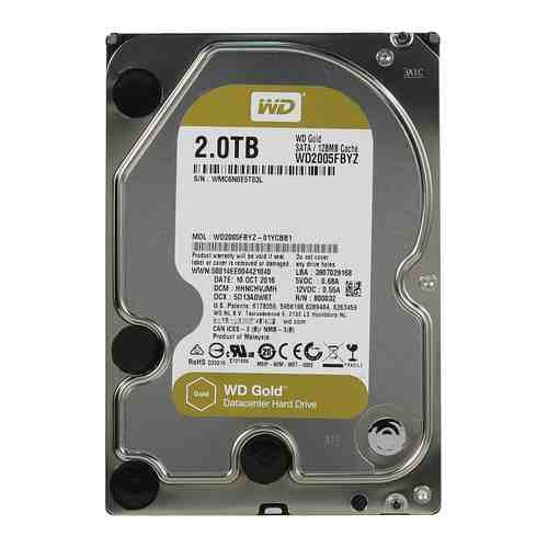 Жесткий диск HDD Western Digital Original SATA-III 2Tb WD2005FBYZ Gold (7200rpm) 128Mb 3.5''