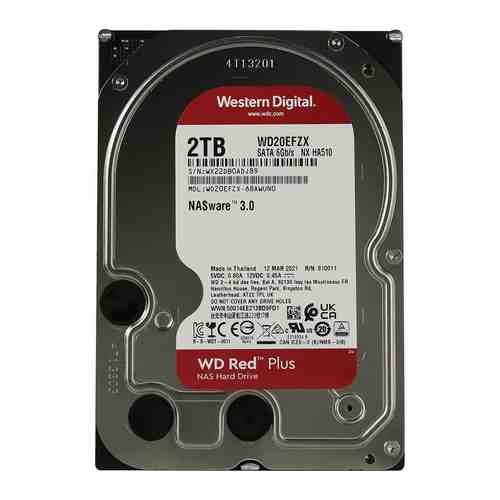 Жесткий диск HDD Western Digital Original SATA-III 2Tb WD20EFZX NAS Red Plus (5400rpm) 128Mb 3.5''